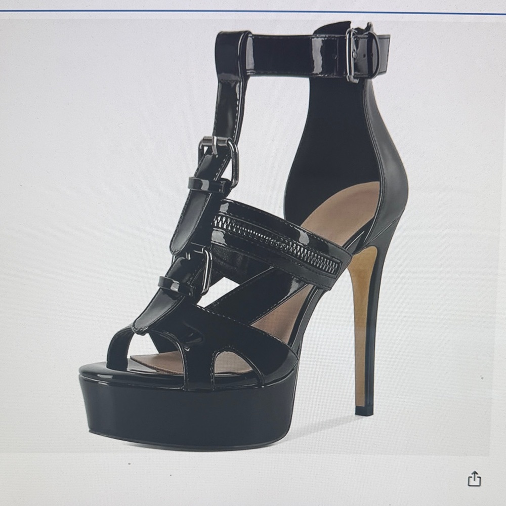 Elegant Black High Heel Sandals